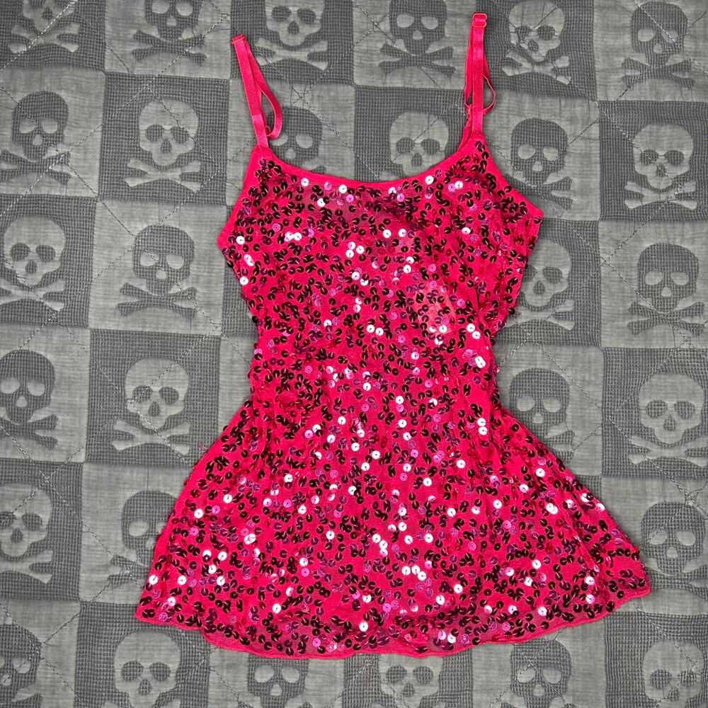 Y2k pink sequin tank